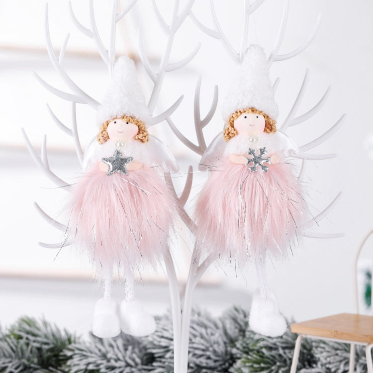 Christmas Decoration Plush Girl Angel Pendant Christmas Tree Pendant Gift, Snowflake Angel, Five Star Angel