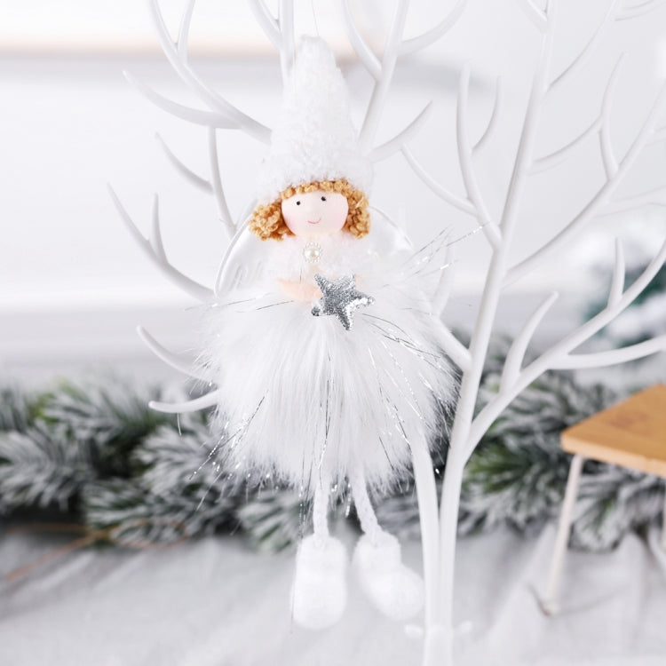 Christmas Decoration Plush Girl Angel Pendant Christmas Tree Pendant Gift, Snowflake Angel, Five Star Angel