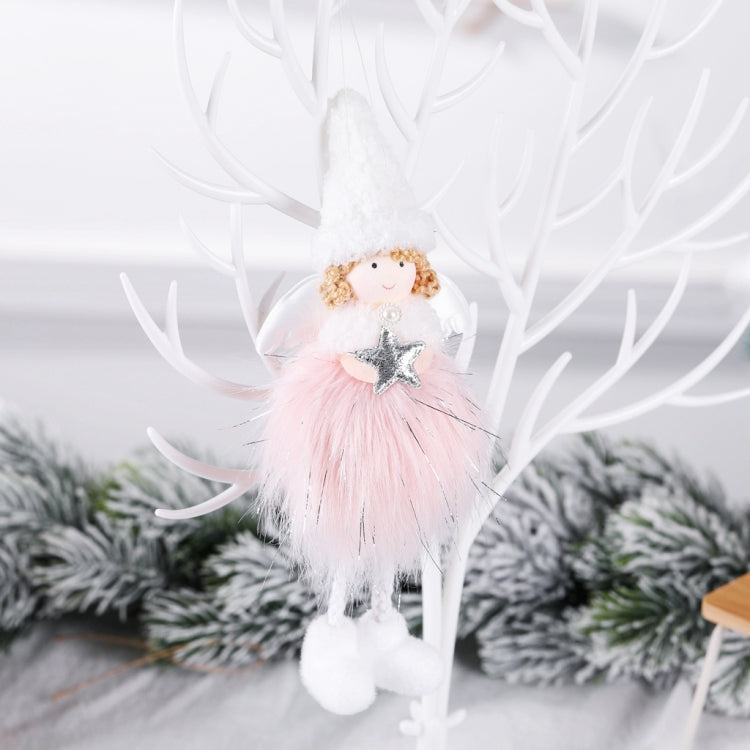 Christmas Decoration Plush Girl Angel Pendant Christmas Tree Pendant Gift, Snowflake Angel, Five Star Angel