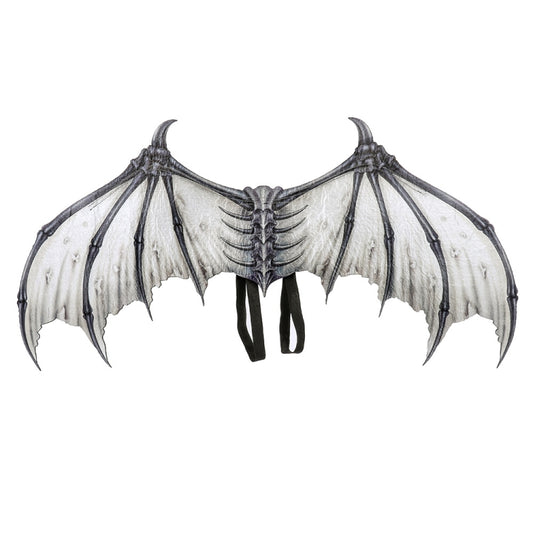 Halloween Carnival Party Props Creative Foldable Non-woven Fabric Devil Bone Wings, White Black Bone, Black White Bone
