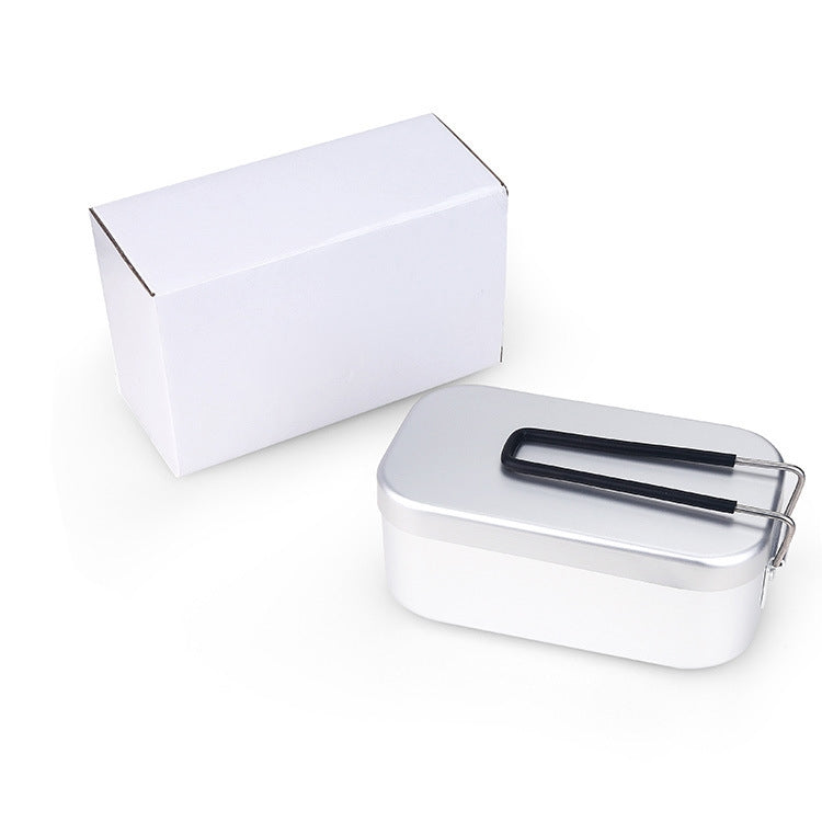 Outdoor Travel Camping Camping Lunch Box Portable Foldable Aluminum Lunch Box Retro Lunch Box Small
