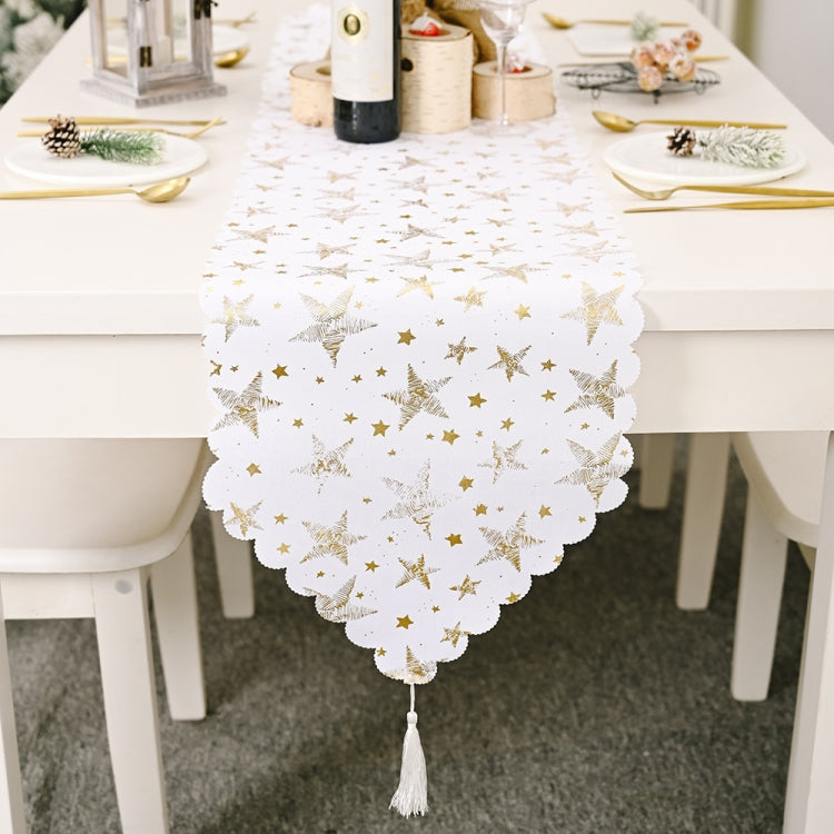 Christmas Table Decoration Bronzing Tablecloth Holiday Decoration Supplies, Golden Tree, Silver Tree, Red Tree, Red Star, Golden Star, Silver Star