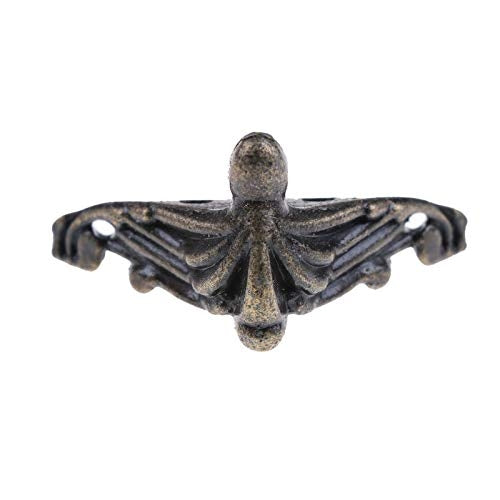 10 قطع من صندوق هدايا مجوهرات برونزي عتيق، حافظة خشبية، واقي زوايا أرجل مزخرف، واقي زوايا صندوق هدايا مجوهرات