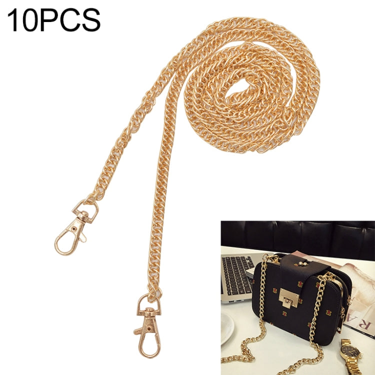 10 PCS Metal Chain Shoulder Bags Handbag Buckle Handle DIY Double Woven Iron Chain Belt, 40cm, 60cm