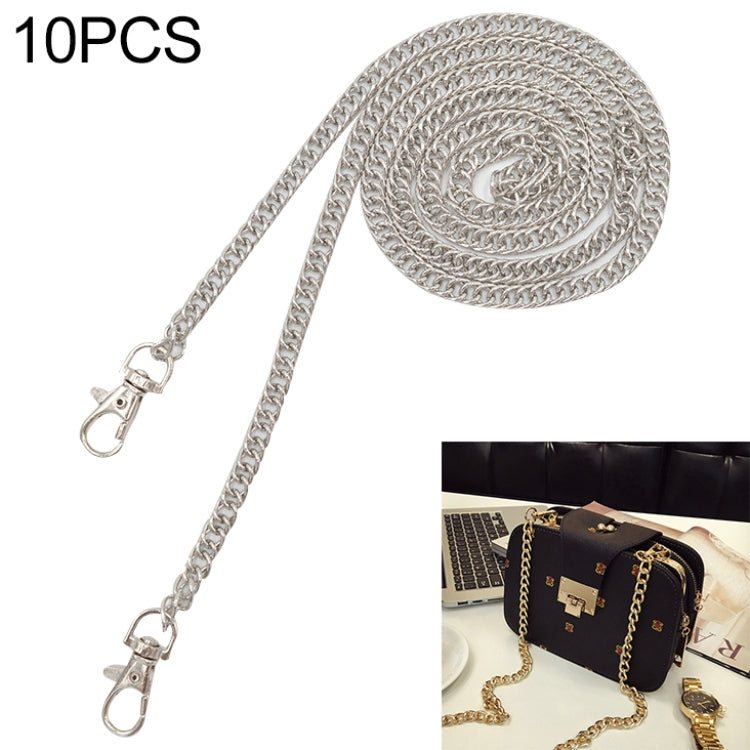 10 PCS Metal Chain Shoulder Bags Handbag Buckle Handle DIY Double Woven Iron Chain Belt, 40cm, 60cm