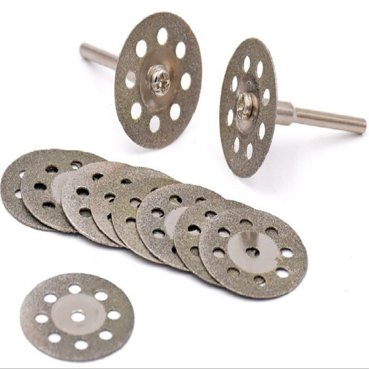 8 Holes Emery Cutting Chip Jade Saw Blade Electric Grinder Accessories, 10 Saw Blade 2 Connecting rod 30MM, 10 Saw Blade 2 Connecting rod 20MM, 10 Saw Blade 2 Connecting rod 22MM, 10 Saw Blade 2 Connecting rod 25MM