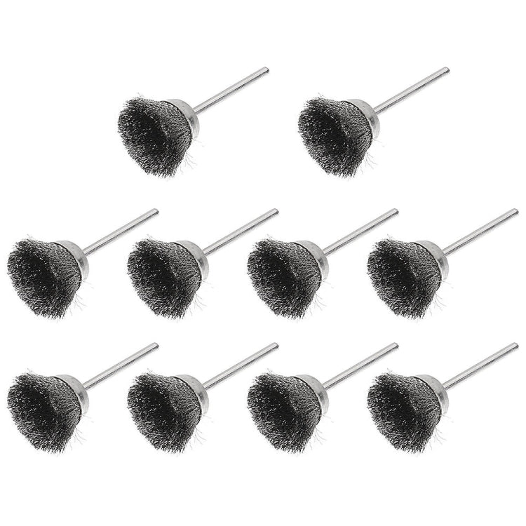 10 PCS Wire Brush Metal Descaling Polishing Brush To Remove Oxide Layer Flat Polishing Brush, Pen Shape 3×5MM, Pen Shape 3×8MM, Bowl Shape3×15MM, Bowl Shape3×25MM, Flat 3×25MM