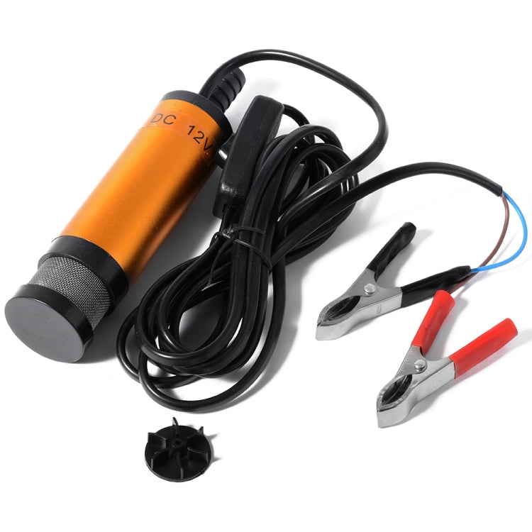 12V Car Electric Submersible Pump Diesel Fuel Water Oil Transfer Submersible Pump with On/Off Switch, 12V 38mm Built-in Filter Version