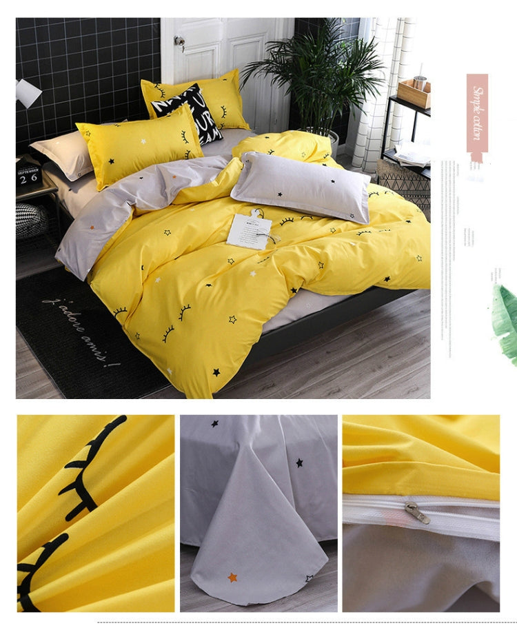 Bedding Set Luxury Family Set Sheet Duvet Cover Pillowcase, 1.5m Four-piece bedsheet