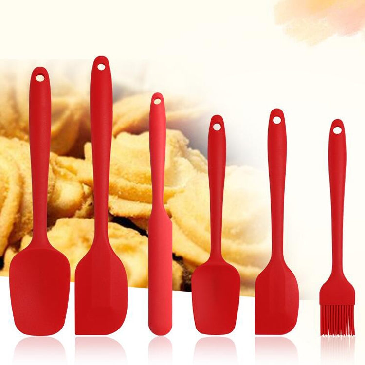 6 in 1 Food Grade Silicone Spatula Cake Spatula Oil Brush Mixing Knife Baking Cooking Utensils Set