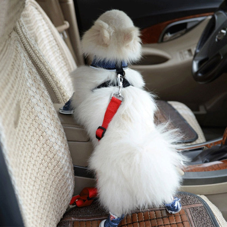 Nylon Harness Leash Clip Pet Dog Car Seat Belt Security Belt, Blue, Red, Black