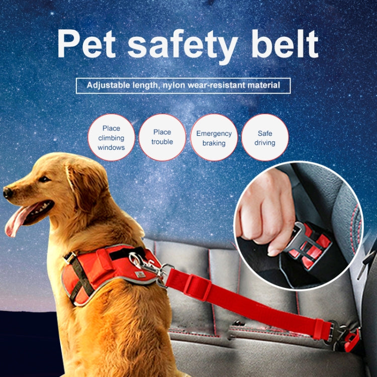 Nylon Harness Leash Clip Pet Dog Car Seat Belt Security Belt, Blue, Red, Black