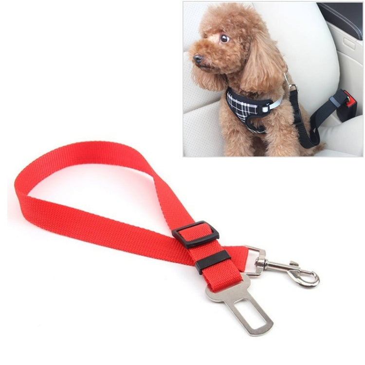 Nylon Harness Leash Clip Pet Dog Car Seat Belt Security Belt, Blue, Red, Black