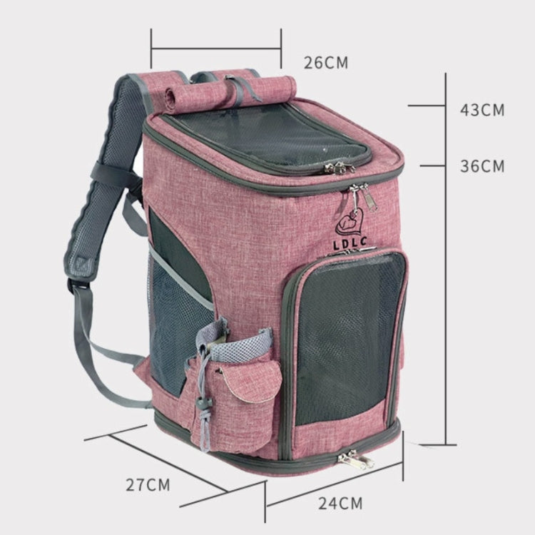 LDLC Pets Going Out Portable Foldable Breathable Backpack, M Light Gray, M Light Pink, M Ginger Yellow, M Denim Blue