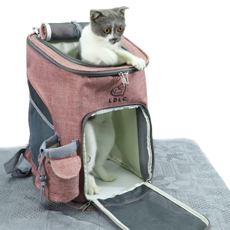 LDLC Pets Going Out Portable Foldable Breathable Backpack, M Light Gray, M Light Pink, M Ginger Yellow, M Denim Blue