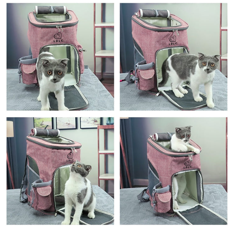 LDLC Pets Going Out Portable Foldable Breathable Backpack, M Light Gray, M Light Pink, M Ginger Yellow, M Denim Blue