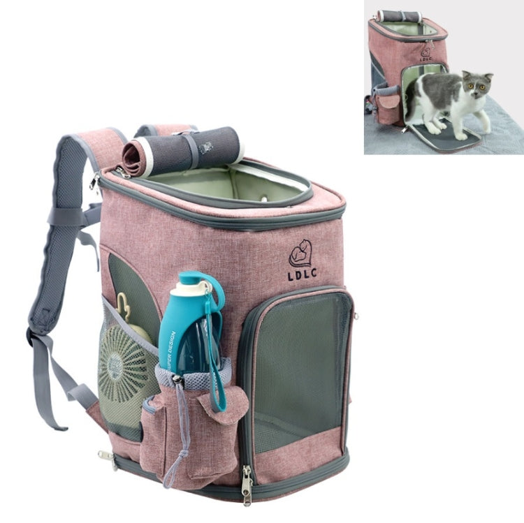LDLC Pets Going Out Portable Foldable Breathable Backpack, M Light Gray, M Light Pink, M Ginger Yellow, M Denim Blue