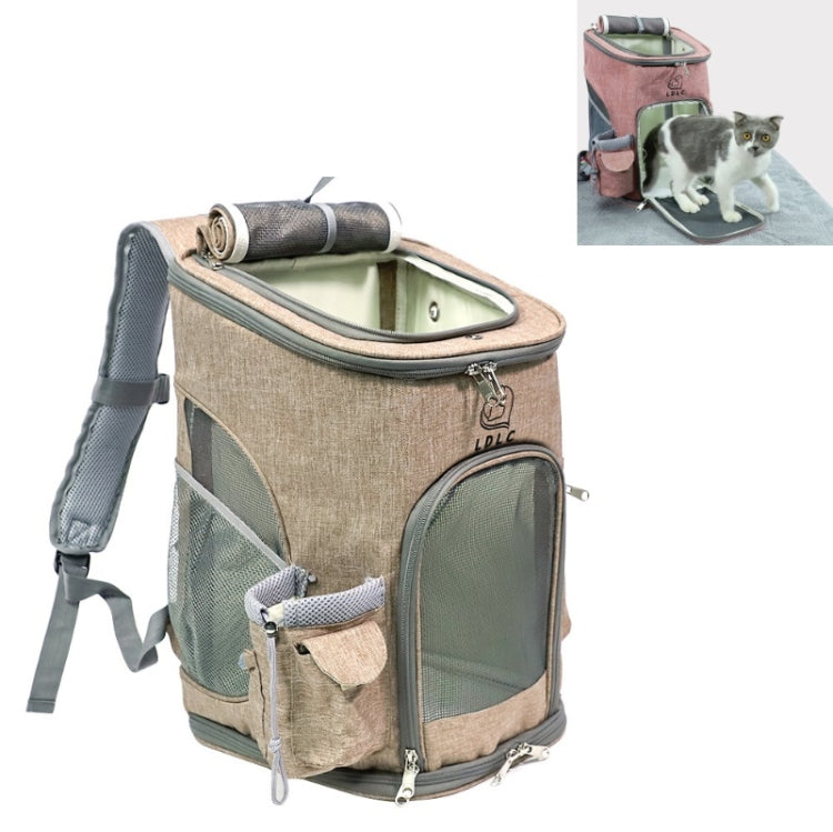 LDLC Pets Going Out Portable Foldable Breathable Backpack, M Light Gray, M Light Pink, M Ginger Yellow, M Denim Blue