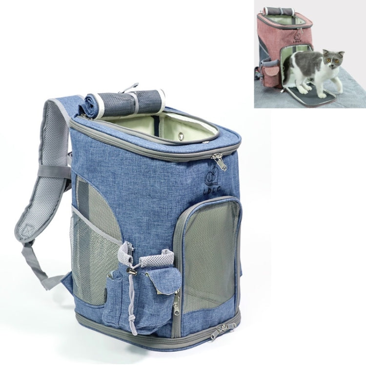 LDLC Pets Going Out Portable Foldable Breathable Backpack, M Light Gray, M Light Pink, M Ginger Yellow, M Denim Blue