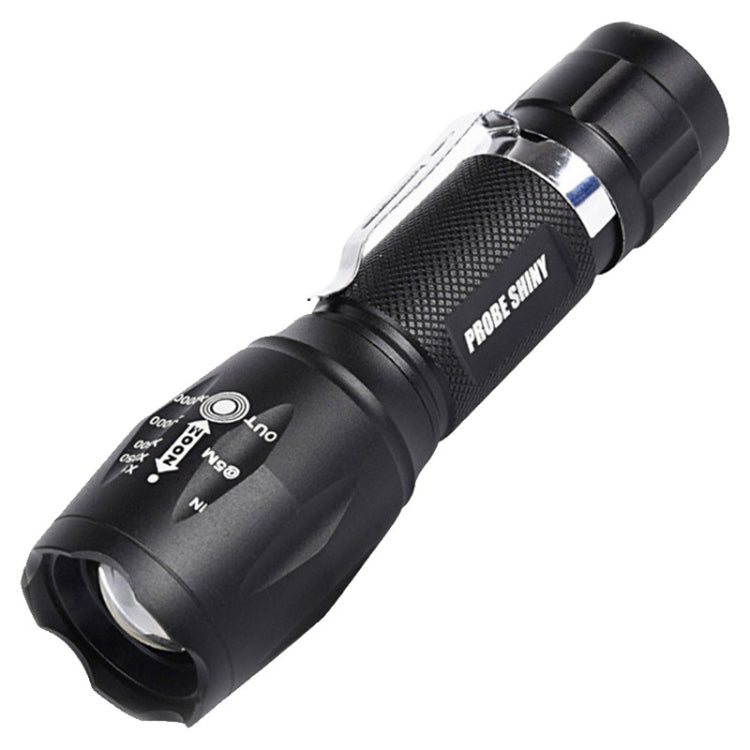 T02 Pen Clip Mini Flashlight T6 Telescopic Zoom Led Flashlight Outdoor Waterproof Long Shot Glare Flashlight, T02 Pen Clip