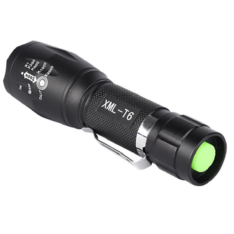 T02 Pen Clip Mini Flashlight T6 Telescopic Zoom Led Flashlight Outdoor Waterproof Long Shot Glare Flashlight, T02 Pen Clip