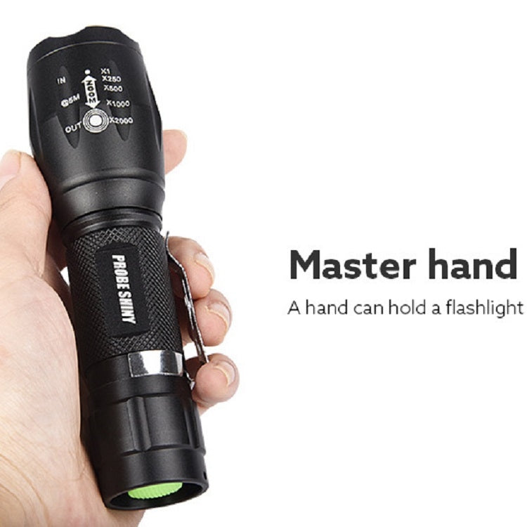 T02 Pen Clip Mini Flashlight T6 Telescopic Zoom Led Flashlight Outdoor Waterproof Long Shot Glare Flashlight, T02 Pen Clip