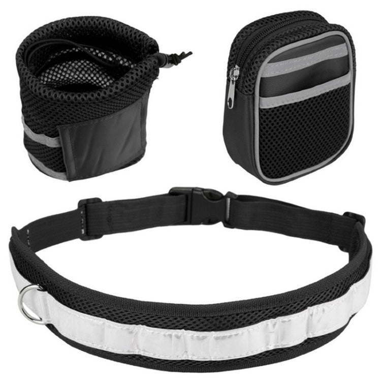 Dog Running Reflective Adjustable Belt Traction Rope with Small Bag, 4-Piece Set