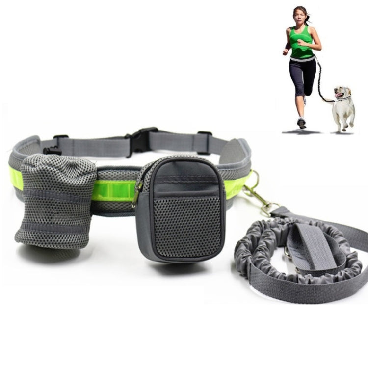 Dog Running Reflective Adjustable Belt Traction Rope with Small Bag, 4-Piece Set