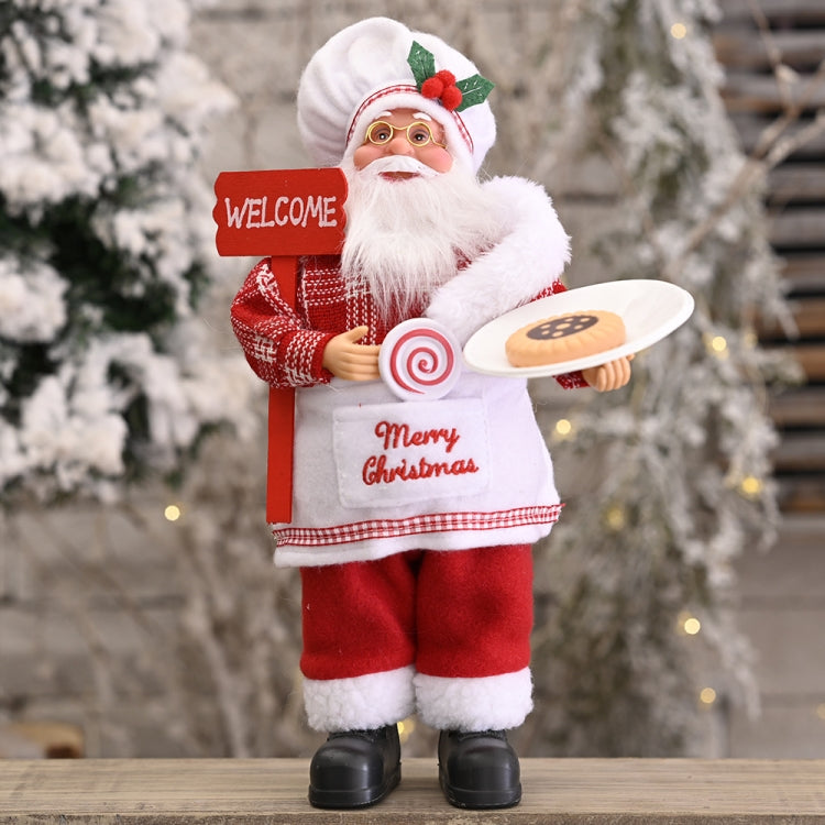 Christmas Decoration Standing Santa Claus Doll Christmas Backpack Old Man Doll Ornaments, Chef, Gift