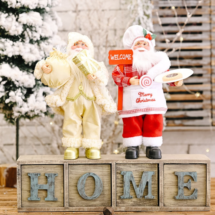 Christmas Decoration Standing Santa Claus Doll Christmas Backpack Old Man Doll Ornaments, Chef, Gift