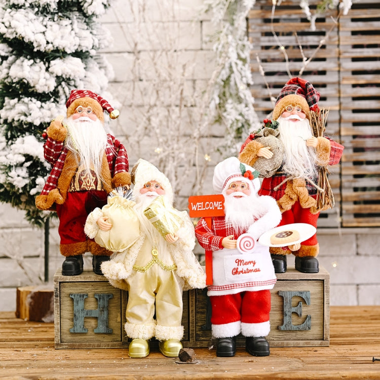 Christmas Decoration Standing Santa Claus Doll Christmas Backpack Old Man Doll Ornaments, Chef, Gift