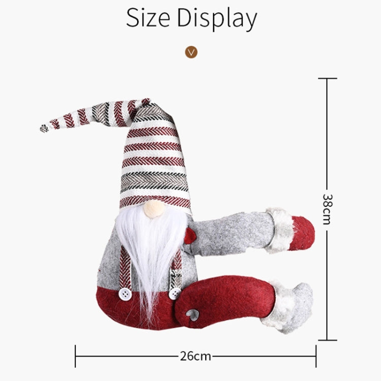 Christmas Decorations Striped Hat Forest Old Man Side Hug Curtain Door Curtain Buckle, Long Beard, Tied Beard