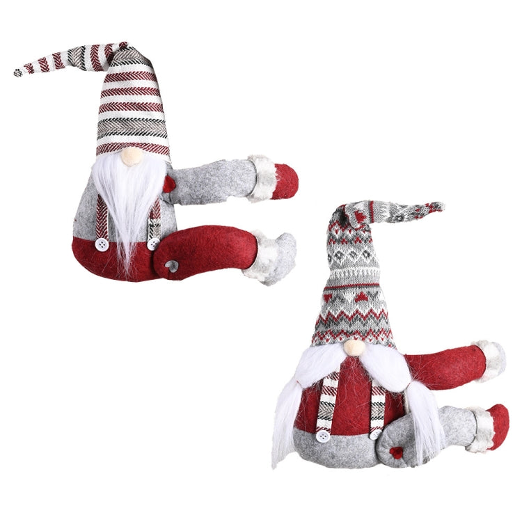 Christmas Decorations Striped Hat Forest Old Man Side Hug Curtain Door Curtain Buckle, Long Beard, Tied Beard