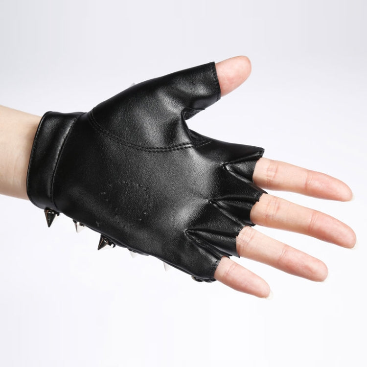 Children Punk Rivet Faux Leather Glove Kids DS Dancing Rock and Roll Jazz Half Finger Glove