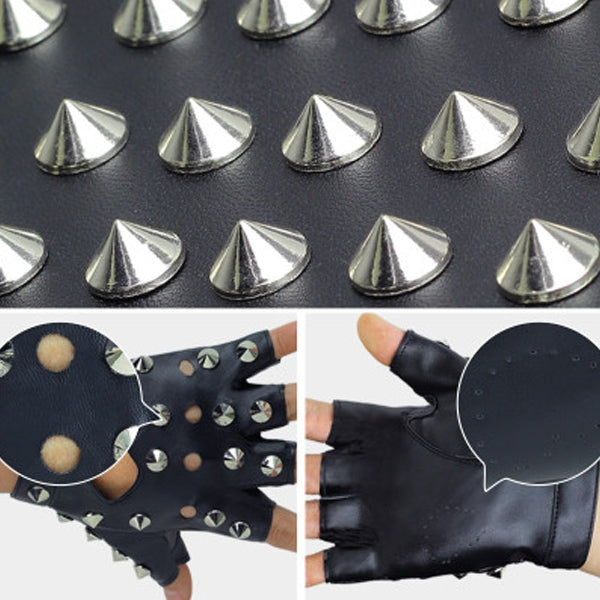 Children Punk Rivet Faux Leather Glove Kids DS Dancing Rock and Roll Jazz Half Finger Glove
