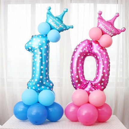 Number Foil Balloon Happy Birthday Decoration, Number 0, Number 9, Number 8, Number 7, Number 4, Number 3, Number 1, Number 2, Number 6, Number 5
