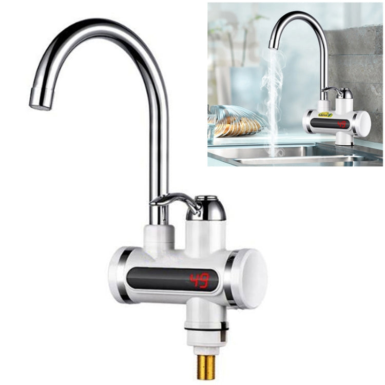 220V Kitchen Tankless Water Heater Instant Electric Faucet Electric Heater Tap with Temperature Display, Water from below, Water from side