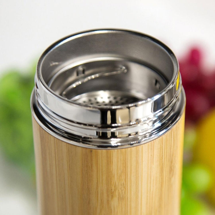 Creative Bamboo Thermos Bottle Stainless Steel Vacuum Flask, 450ml Stainless Steel
