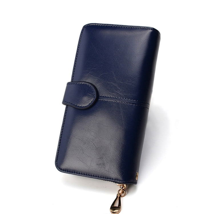 Multifunction Zipper Women Leather Wallet Long Trifold Coin Purse Card Holder Clutch, Black, Brown, Red Wine, Deep Blue, Pink, Orange