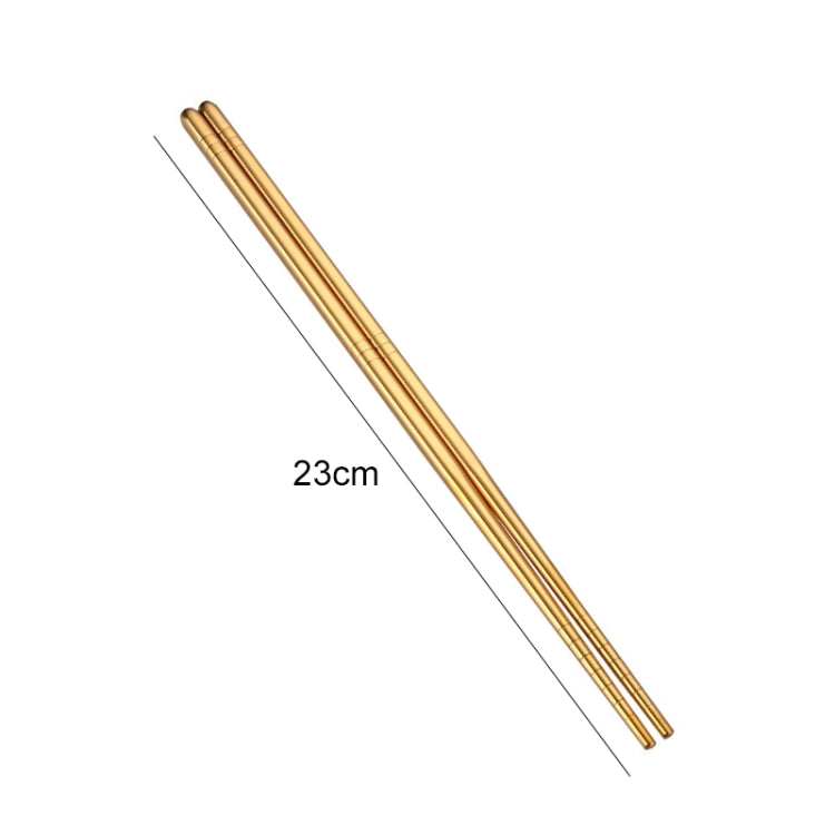 1 Pair Stainless Steel Tableware Colorful Reusable Metal Chopsticks Dishware, Length:23cm