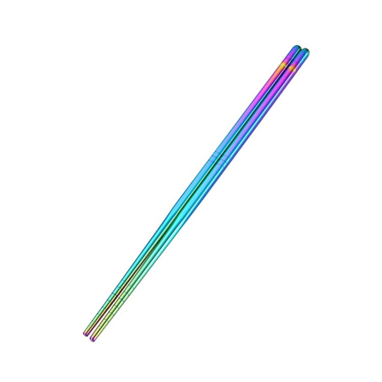 1 Pair Stainless Steel Tableware Colorful Reusable Metal Chopsticks Dishware, Length:23cm