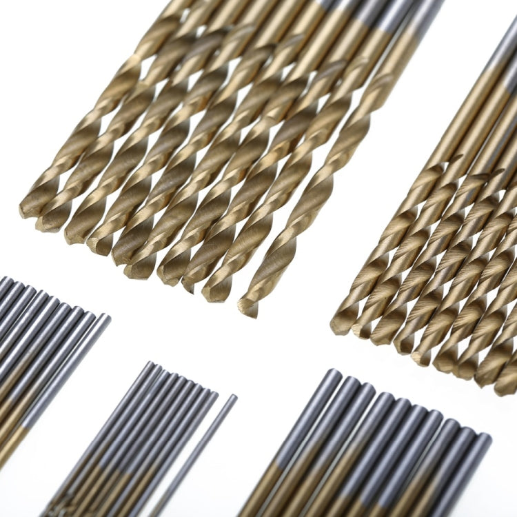 50 PCS/Set Titanium Coated Drill Bits High Speed Steel Drill Bit Set Power Drilling Tools, 50 PCS/Set Drill Bits