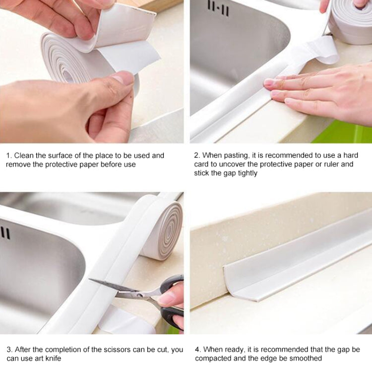 Durable PVC Material Waterproof Mold Proof Adhesive Tape Kitchen Bathroom Wall Sealing Tape, 3.8cm x 3.2m, 2.2cm x 3.2m