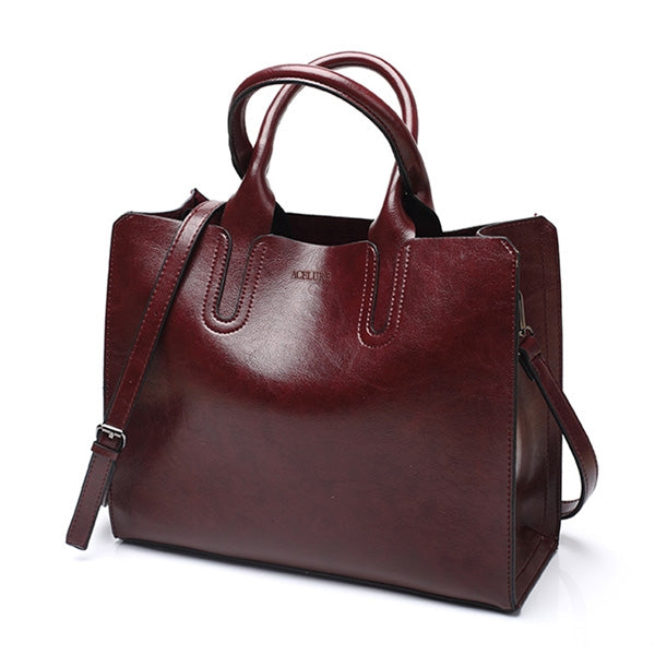 Leather Handbags Big Women Bag Casual Female Bags Trunk Tote Shoulder Bag Ladies Large Bolsos, Brown, Black, Green, Blue, Coffee, Burgundy, Pink, Gray