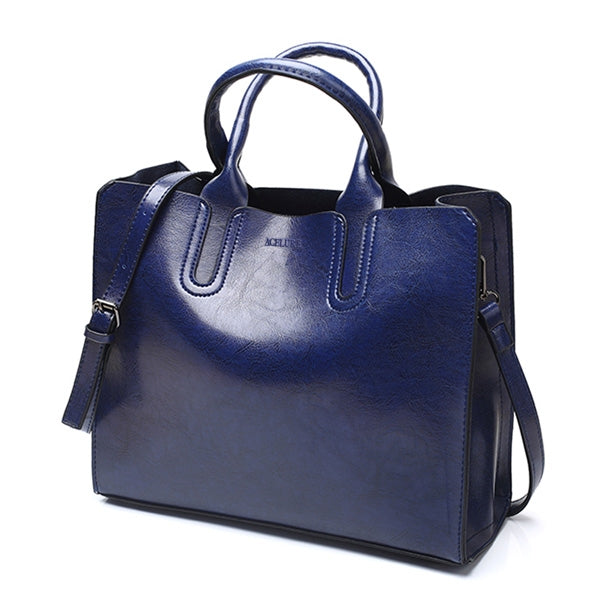 Leather Handbags Big Women Bag Casual Female Bags Trunk Tote Shoulder Bag Ladies Large Bolsos, Brown, Black, Green, Blue, Coffee, Burgundy, Pink, Gray