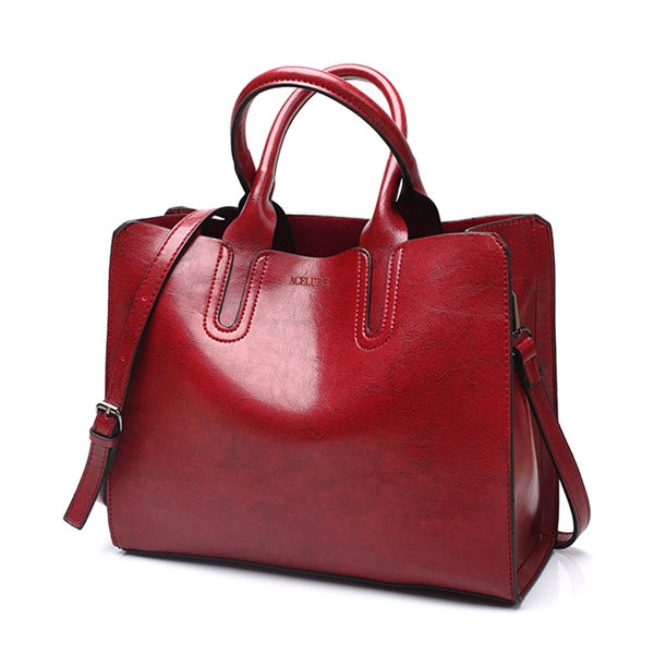 Leather Handbags Big Women Bag Casual Female Bags Trunk Tote Shoulder Bag Ladies Large Bolsos, Brown, Black, Green, Blue, Coffee, Burgundy, Pink, Gray