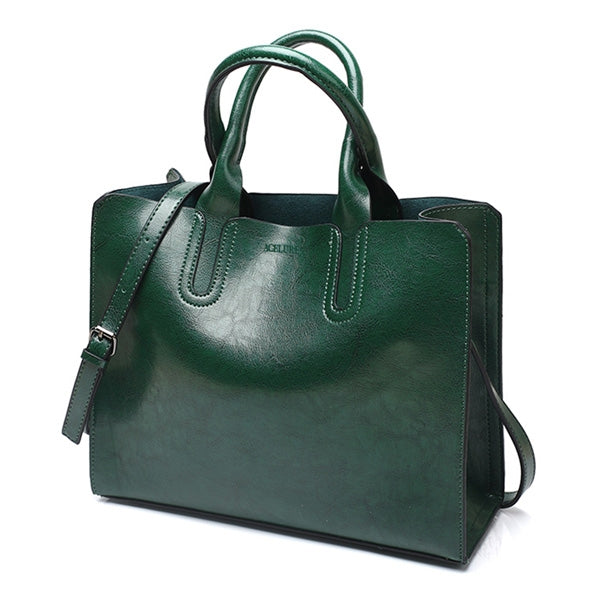 Leather Handbags Big Women Bag Casual Female Bags Trunk Tote Shoulder Bag Ladies Large Bolsos, Brown, Black, Green, Blue, Coffee, Burgundy, Pink, Gray