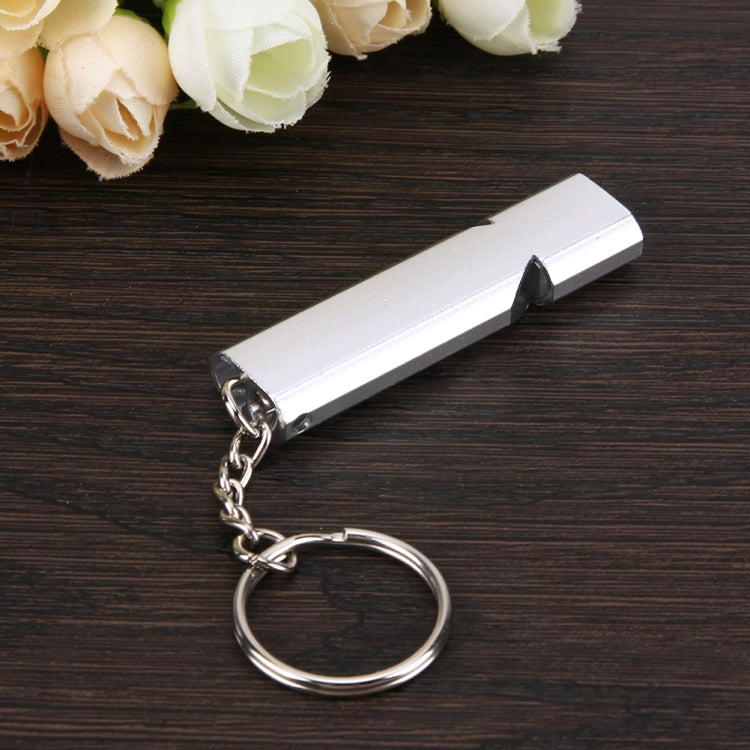 Mini Portable 120db Double Pipe High Decibel Outdoor Camping Hiking Survival Whistle Double-frequency Emnergecy Whistle Keychain