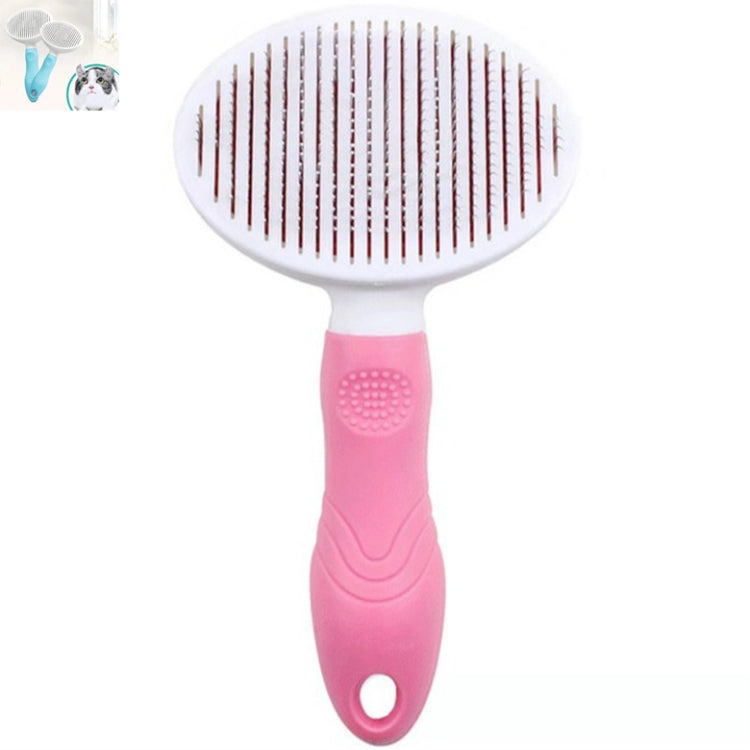 Pet Cat and Dog Hair Removal Beauty Modeling Comb Automatic Hair Loss Self-cleaning Needle Comb, Needle Comb Pink, Needle Comb Green