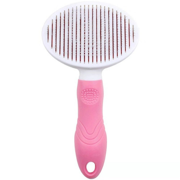 Pet Cat and Dog Hair Removal Beauty Modeling Comb Automatic Hair Loss Self-cleaning Needle Comb, Needle Comb Pink, Needle Comb Green